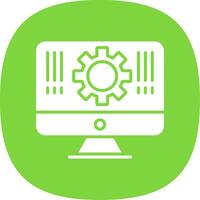 Monitor Glyph Curve Icon Design vector