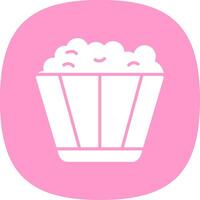 Popcorn Glyph Curve Icon Design vector