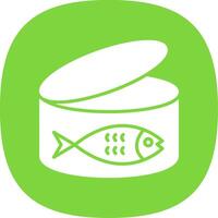 Tuna Glyph Curve Icon Design vector