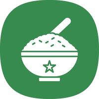 Rice Glyph Curve Icon Design vector