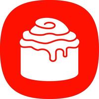 Cinnamon Roll Glyph Curve Icon Design vector