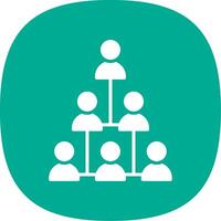 Hierarchical Structure Glyph Curve Icon Design vector