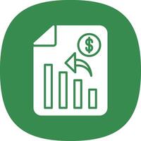 Analytics Glyph Curve Icon Design vector