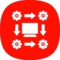 Workflow Glyph Curve Icon Design vector