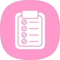 Checklist Glyph Curve Icon Design vector