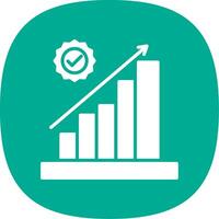 Bar Chart Glyph Curve Icon Design vector