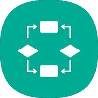 Algorithm Glyph Curve Icon Design vector