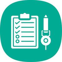 Check List Glyph Curve Icon Design vector