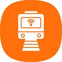 Train Glyph Curve Icon Design vector