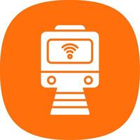 Train Glyph Curve Icon Design vector