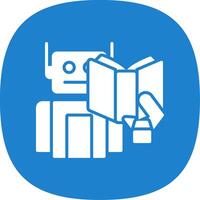 Robot Glyph Curve Icon Design vector
