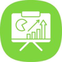 Bar Analytics Glyph Curve Icon Design vector