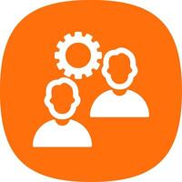 Team Glyph Curve Icon Design vector