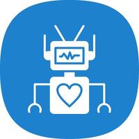 Robot Glyph Curve Icon Design vector