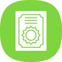 Certificate Glyph Curve Icon Design vector