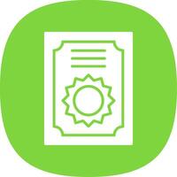 Certificate Glyph Curve Icon Design vector