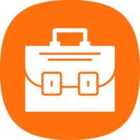 Briefcase Glyph Curve Icon Design vector