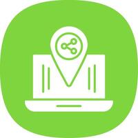 Share Location Glyph Curve Icon Design vector