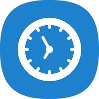 reloj glifo curva icono diseño vector