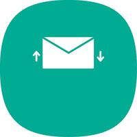Email Glyph Curve Icon Design vector