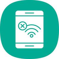 No Wifi Glyph Curve Icon Design vector