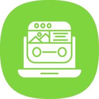 Landing Page Glyph Curve Icon Design vector