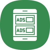 Ads Campaign Glyph Curve Icon Design vector