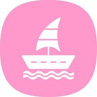 Sailing Boat Glyph Curve Icon Design vector