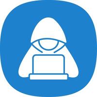 Hacker Glyph Curve Icon Design vector