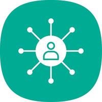 Networking Glyph Curve Icon Design vector