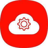 Cloud Settings Glyph Curve Icon Design vector