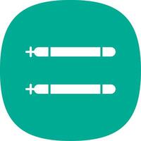 Sticks Glyph Curve Icon Design vector