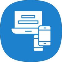 Responsive Website Glyph Curve Icon Design vector
