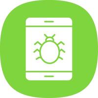Bug Glyph Curve Icon Design vector