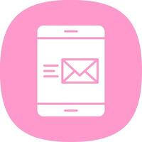 Email Glyph Curve Icon Design vector
