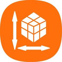 Rubik Glyph Curve Icon Design vector