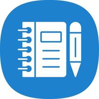 Notebook Glyph Curve Icon Design vector