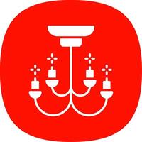 Chandelier Glyph Curve Icon Design vector
