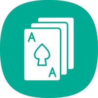 Poker Glyph Curve Icon Design vector