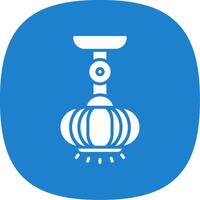 Lamp Glyph Curve Icon Design vector