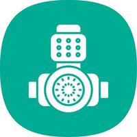Head Light Glyph Curve Icon Design vector