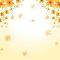 a yellow background with flowers and a heart that says spring. vector