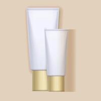 Two tube for a cream of different sizes beige vector