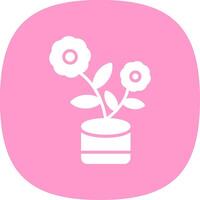 Flowerpot Glyph Curve Icon Design vector