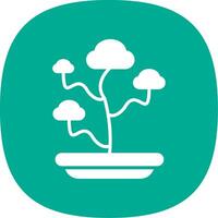 Bonsai Glyph Curve Icon Design vector