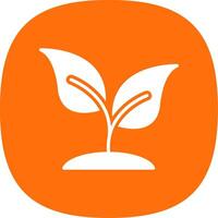 Basil Glyph Curve Icon Design vector