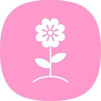 Flower Glyph Curve Icon Design vector