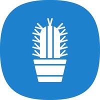 Succulent Glyph Curve Icon Design vector