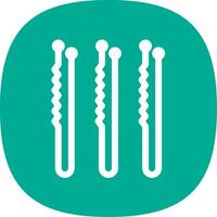Bobby Pin Glyph Curve Icon Design vector