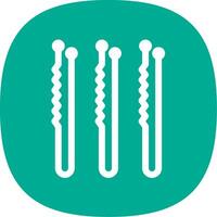 Bobby Pin Glyph Curve Icon Design vector